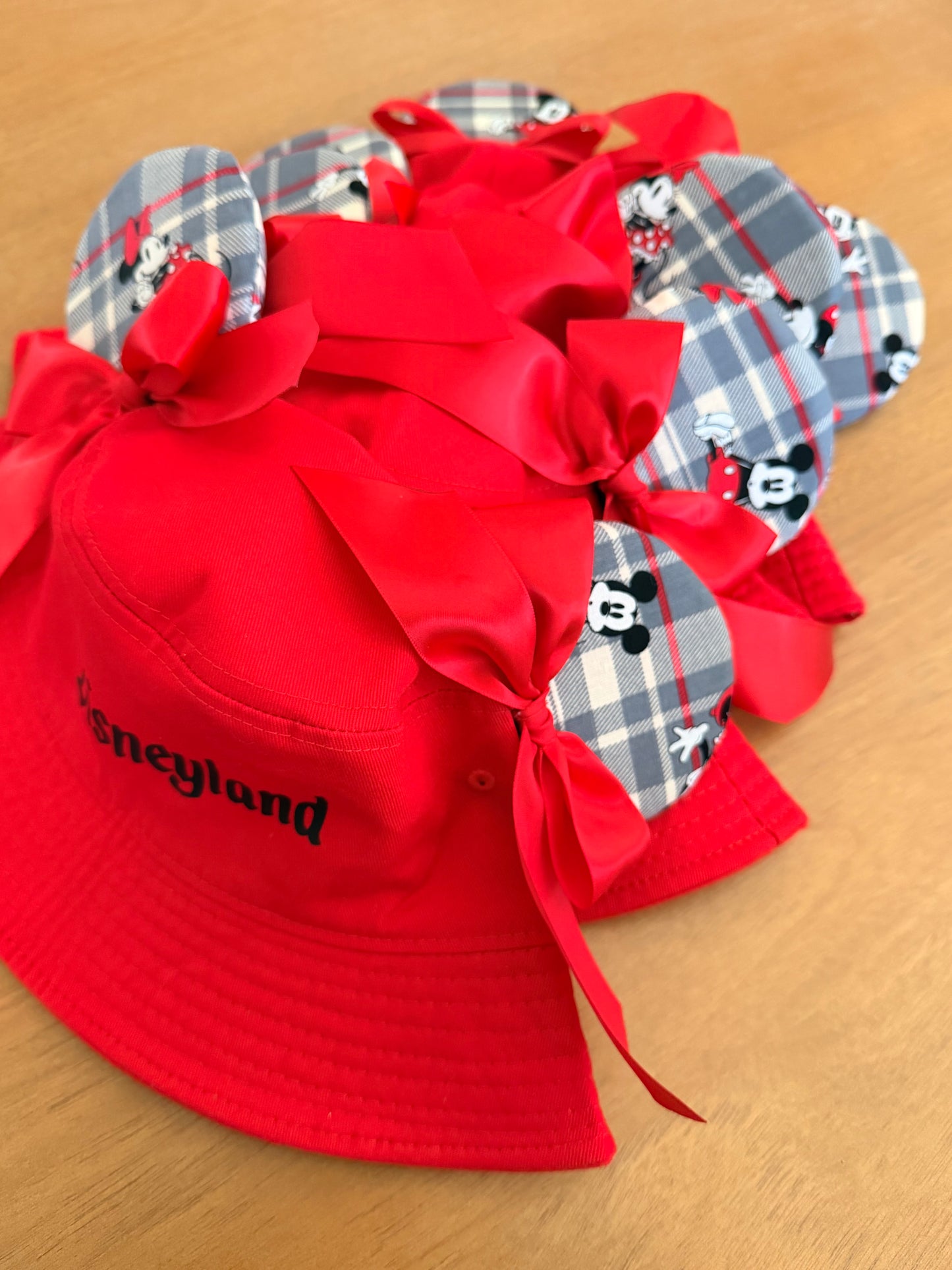 Mickey and Minnie Bow Adult bucket hat