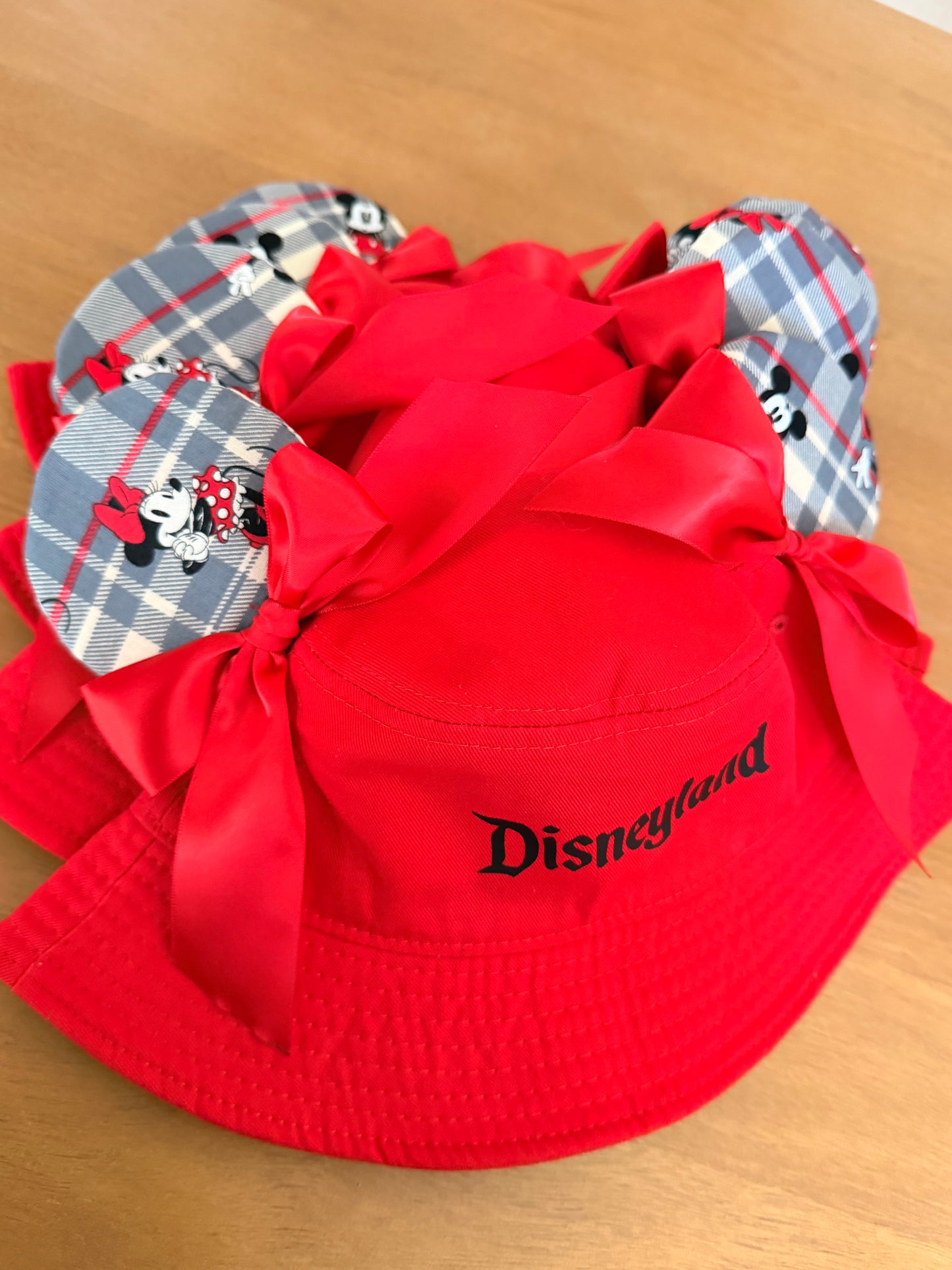 Mickey and Minnie Bow Adult bucket hat