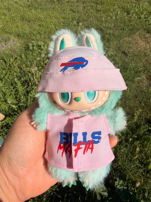 Bills Mafia Labubu outfit , but make it pink